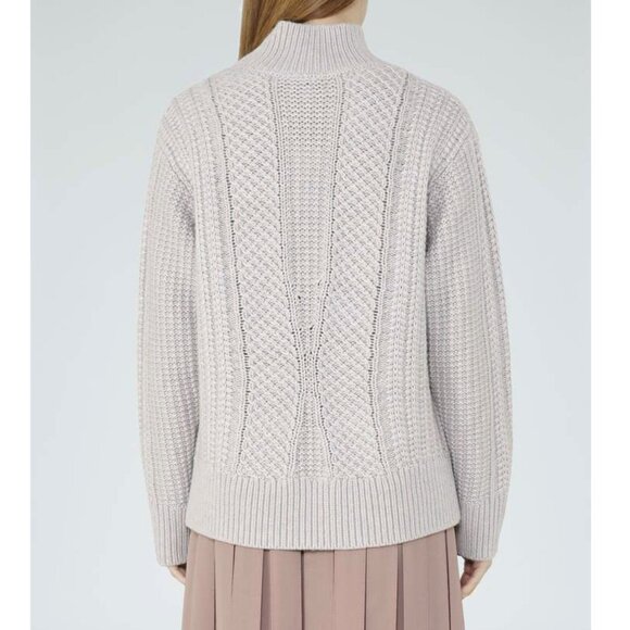 New Reiss Wynn High-Neck Cable Knit Jumper Sweater Slate Grey XS​ $255 - Picture 4 of 9